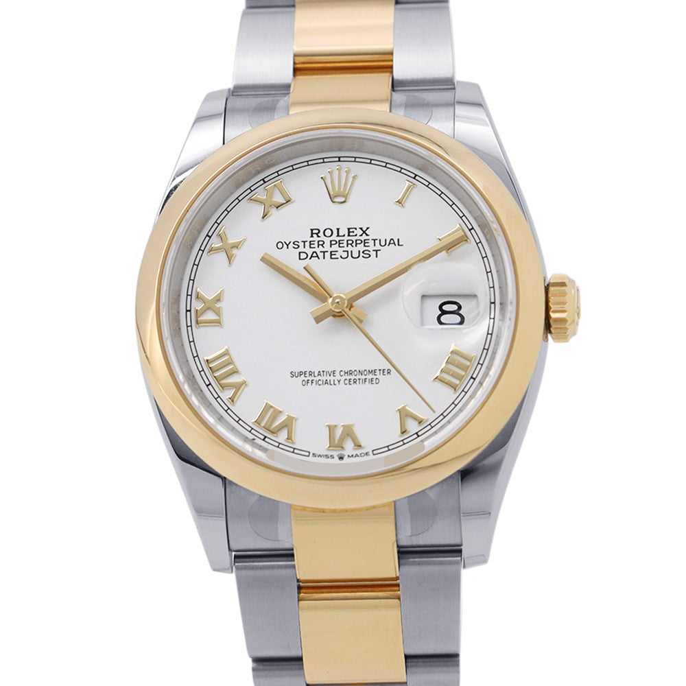 ROLEX Datejust W36mm Stainless Steel K18YG White Dial126203