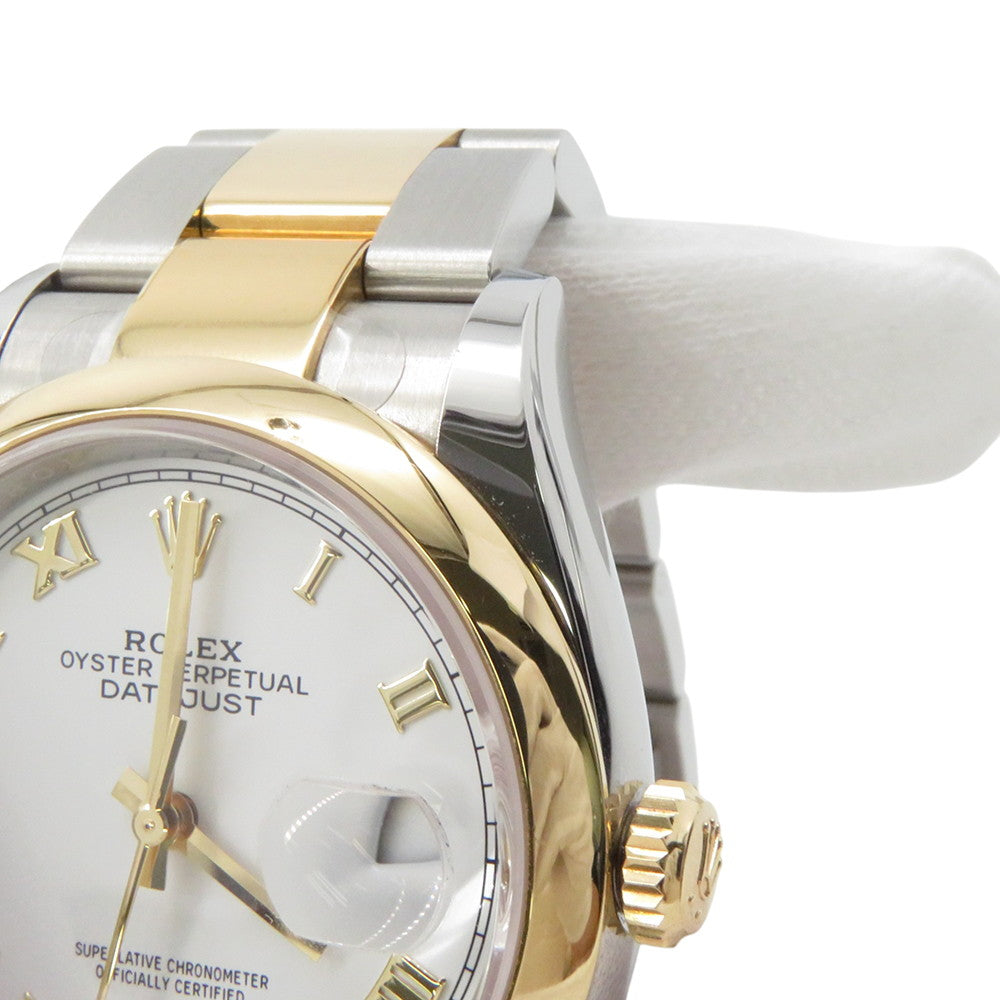ROLEX Datejust W36mm Stainless Steel K18YG White Dial126203