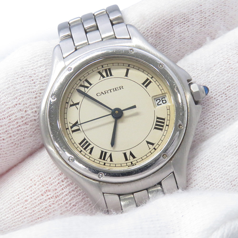 CARTIER PANTHERE Cougar LM W26mm Stainless Steel Ivory DialW35001F5