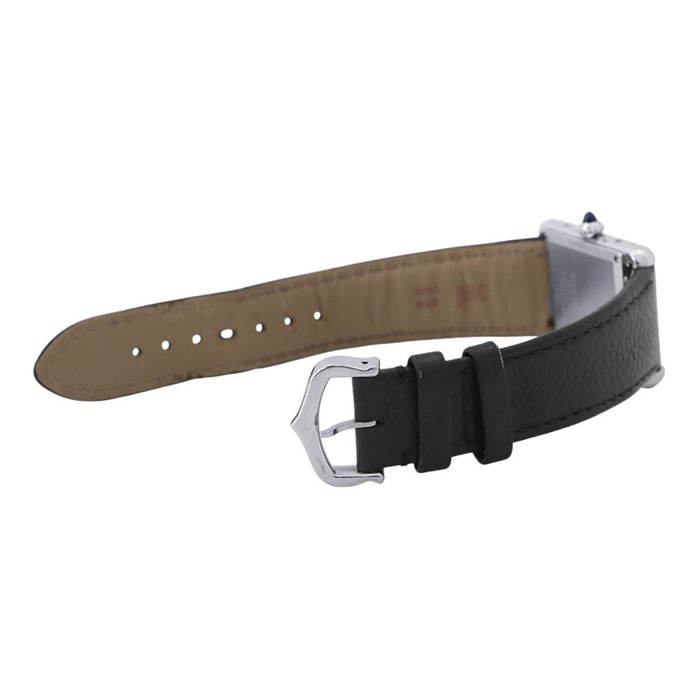 CARTIER Tank must LM 未 Stainless Steel Leather Silver DialWSTA0041