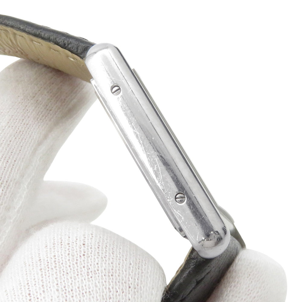 CARTIER Tank must LM 未 Stainless Steel Leather Silver DialWSTA0041