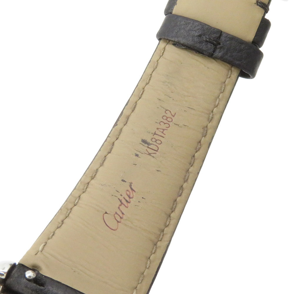 CARTIER Tank must LM 未 Stainless Steel Leather Silver DialWSTA0041