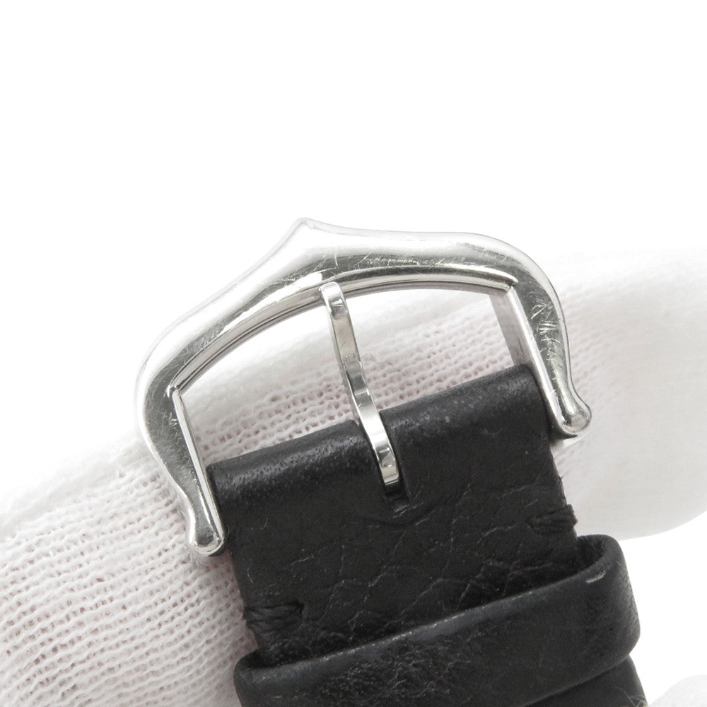 CARTIER Tank must LM 未 Stainless Steel Leather Silver DialWSTA0041