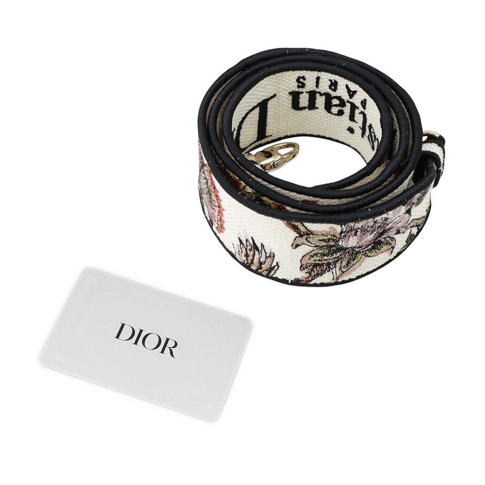 Dior Lady D-Lite 2WAY Bag White/Multicolor Canvas Size Medium
