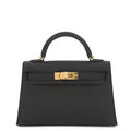 HERMES Mini Kelly 2 Black Epsom