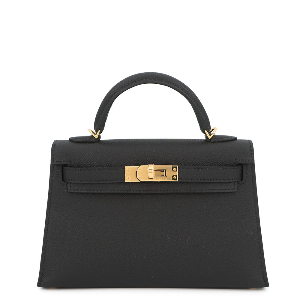 HERMES Mini Kelly 2 Black Epsom