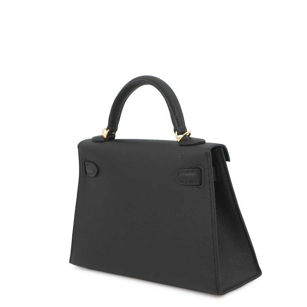 HERMES Mini Kelly 2 Black Epsom