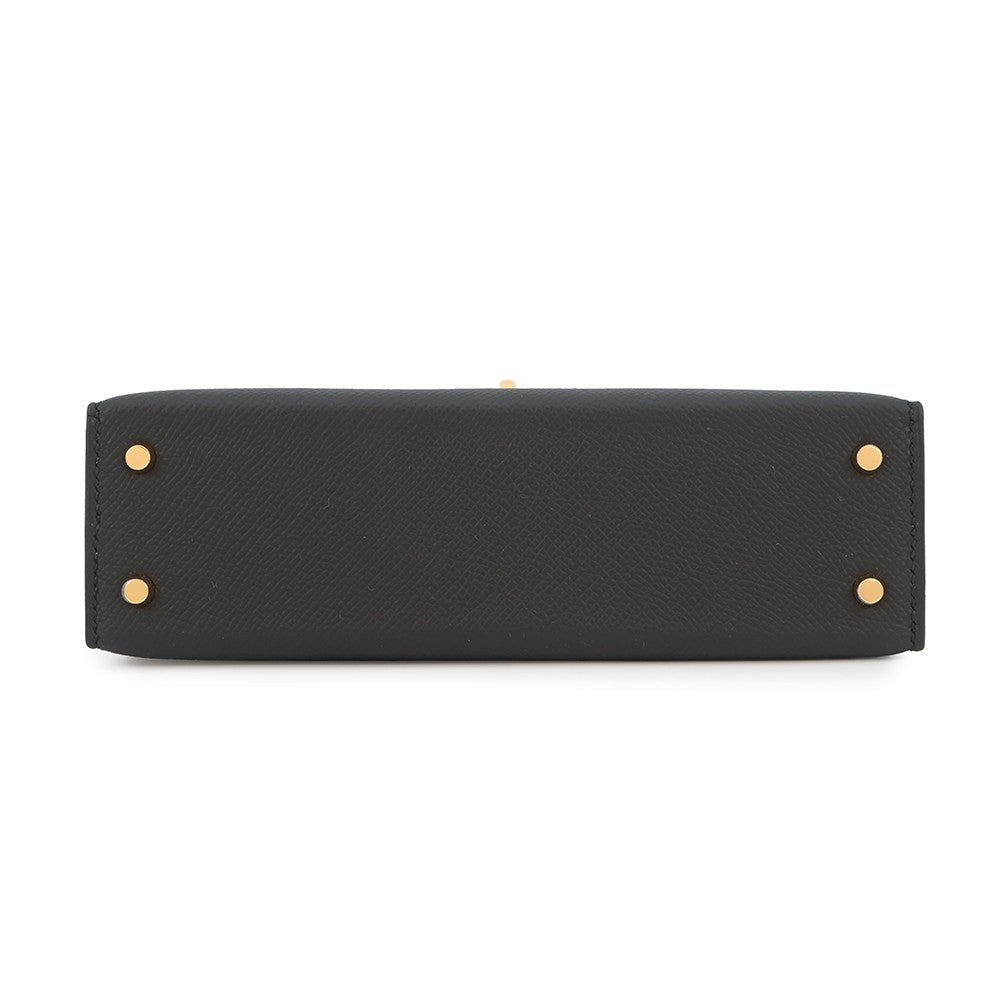 HERMES Mini Kelly 2 Black Epsom