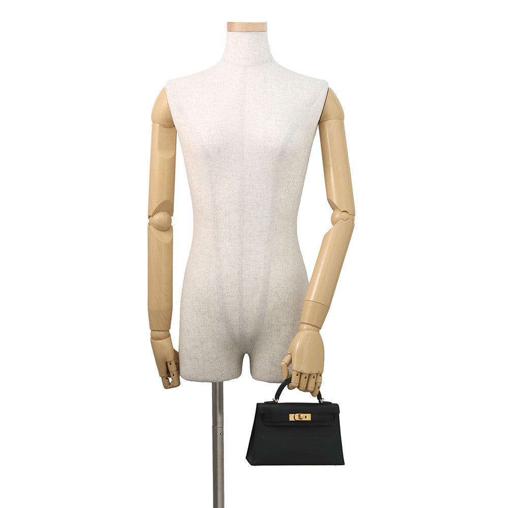 HERMES Mini Kelly 2 Black Epsom