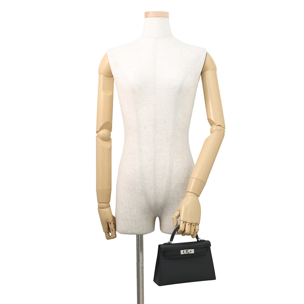 HERMES Mini Kelly 2 Black Epsom