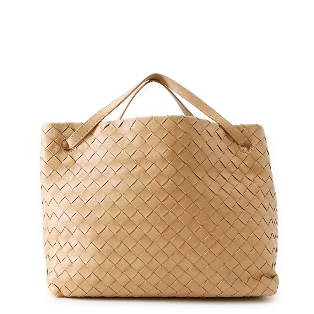 Bottega Veneta INTRECCIATO Garda Tote Bag Beige600510 Leather Size Large