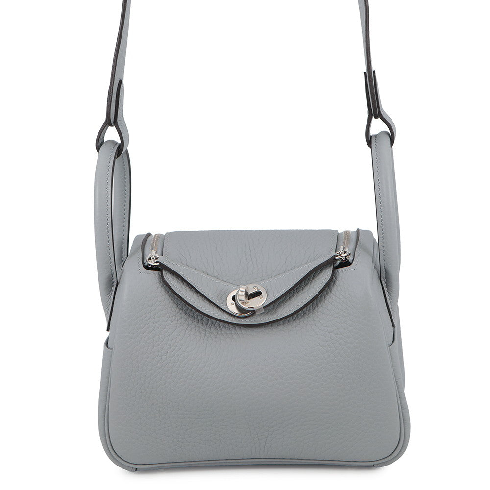 HERMES Lindy Green Pantan Taurillon Clemence Size Mini