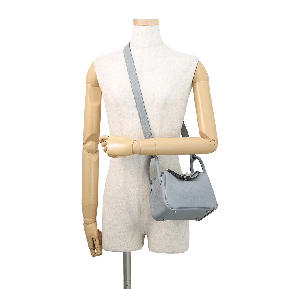 HERMES Lindy Green Pantan Taurillon Clemence Size Mini
