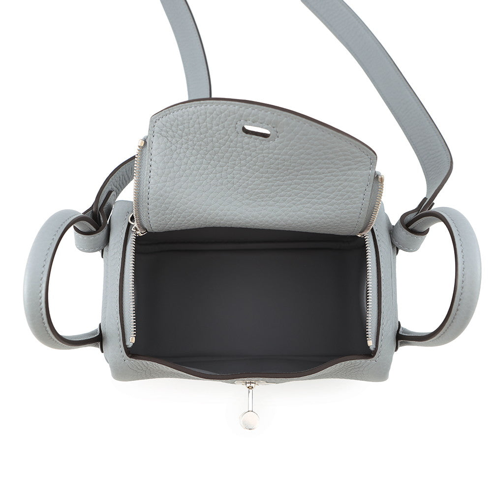 HERMES Lindy Green Pantan Taurillon Clemence Size Mini