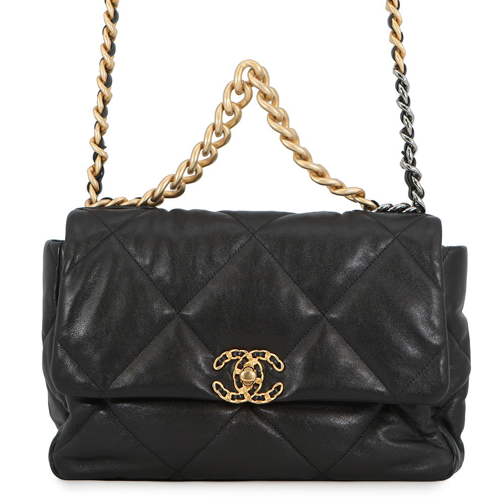 CHANEL CHANEL 19 Dixneuf Matelasse Shoulder Bag BlackAS1161-B04852-94305 Lambskin Size Large