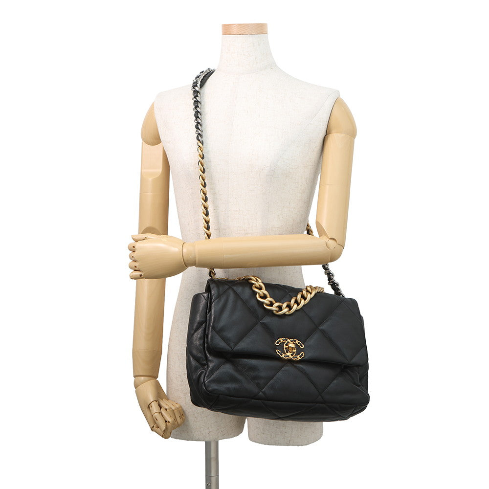 CHANEL CHANEL 19 Dixneuf Matelasse Shoulder Bag BlackAS1161-B04852-94305 Lambskin Size Large