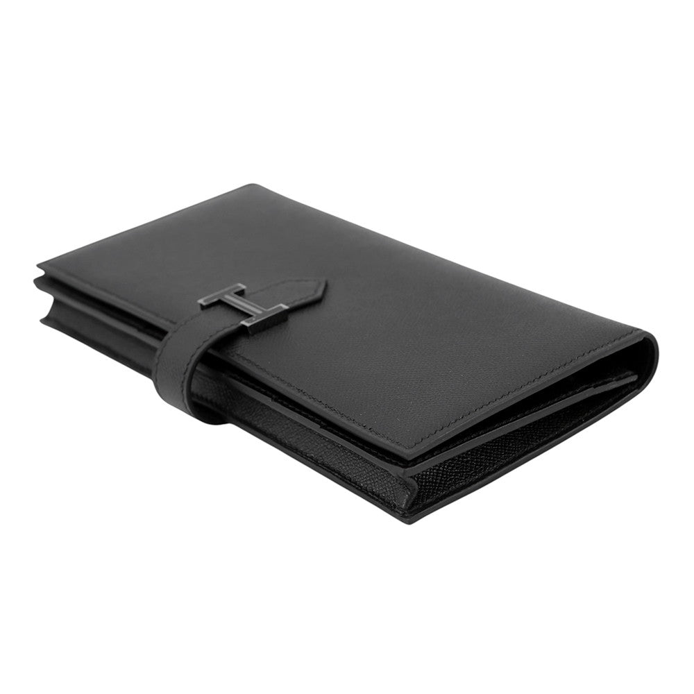 HERMES Beansufla Black Veau Madame