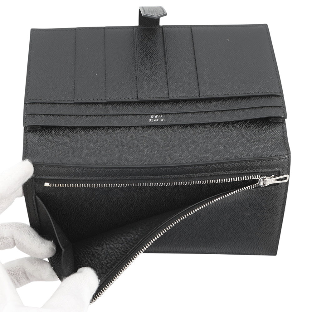 HERMES Beansufla Black Veau Madame
