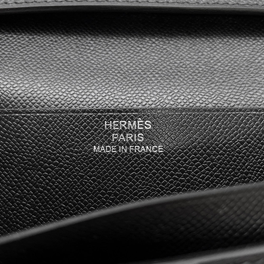 HERMES Beansufla Black Veau Madame
