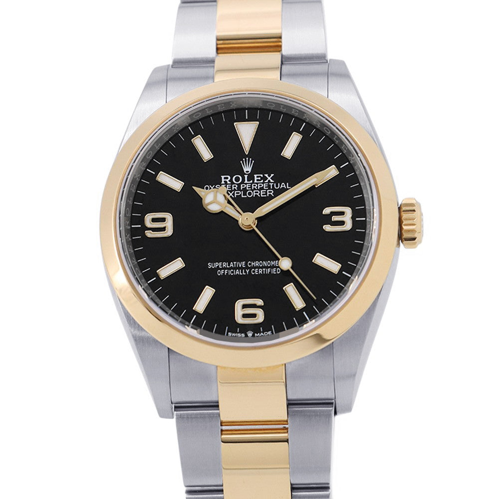 ROLEX Explorer 36 W36mm Stainless Steel K18YG Black Dial124273