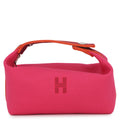 HERMES Brid a Black Hibiscus Canvas Size PM