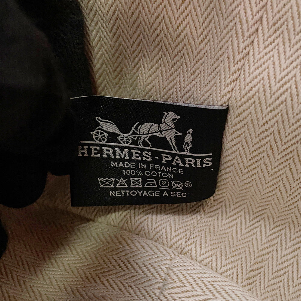 HERMES Brid a Black Hibiscus Canvas Size PM