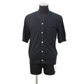 HERMES Short-sleeved cardigan 《H Baltack》 Size S Navy Cotton100%