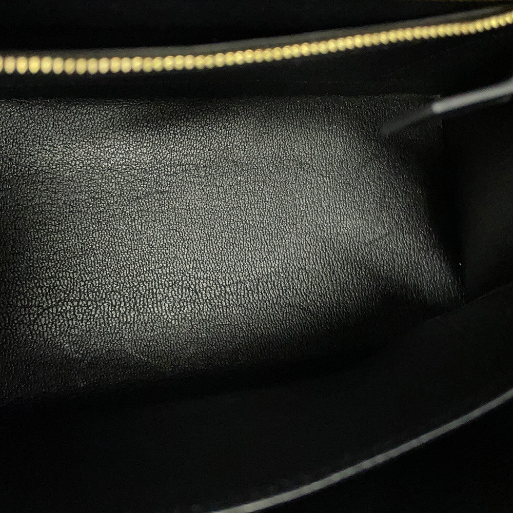 HERMES Kelly Sellier Black Box Calf Leather Size 25
