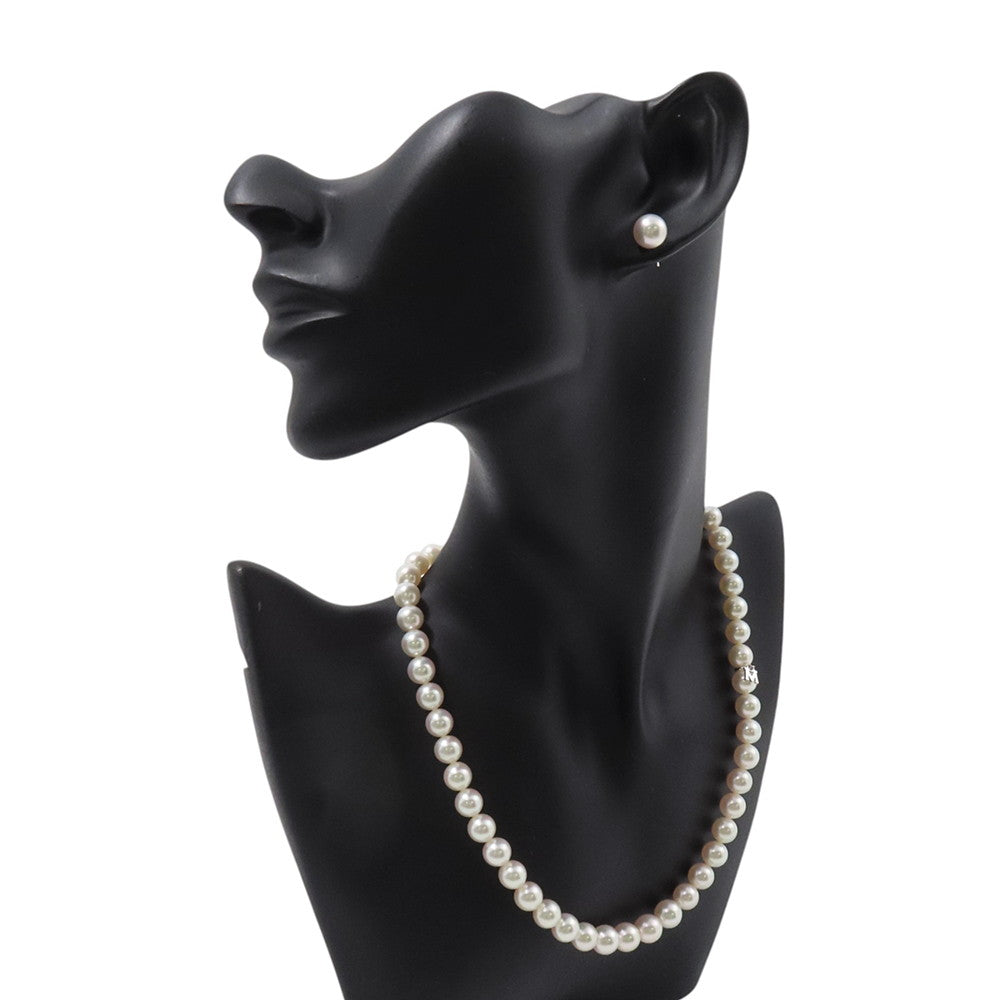 MIKIMOTO Etrenne Necklace and Earrings Set 18K White Gold