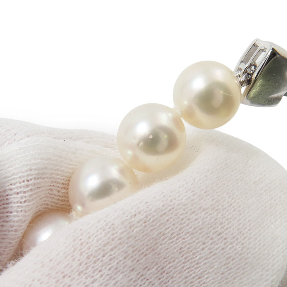 MIKIMOTO Etrenne Necklace and Earrings Set 18K White Gold