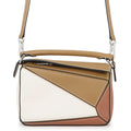 LOEWE Puzzle bag Beige/Brown/WhiteA510U95X34 Leather Size Mini