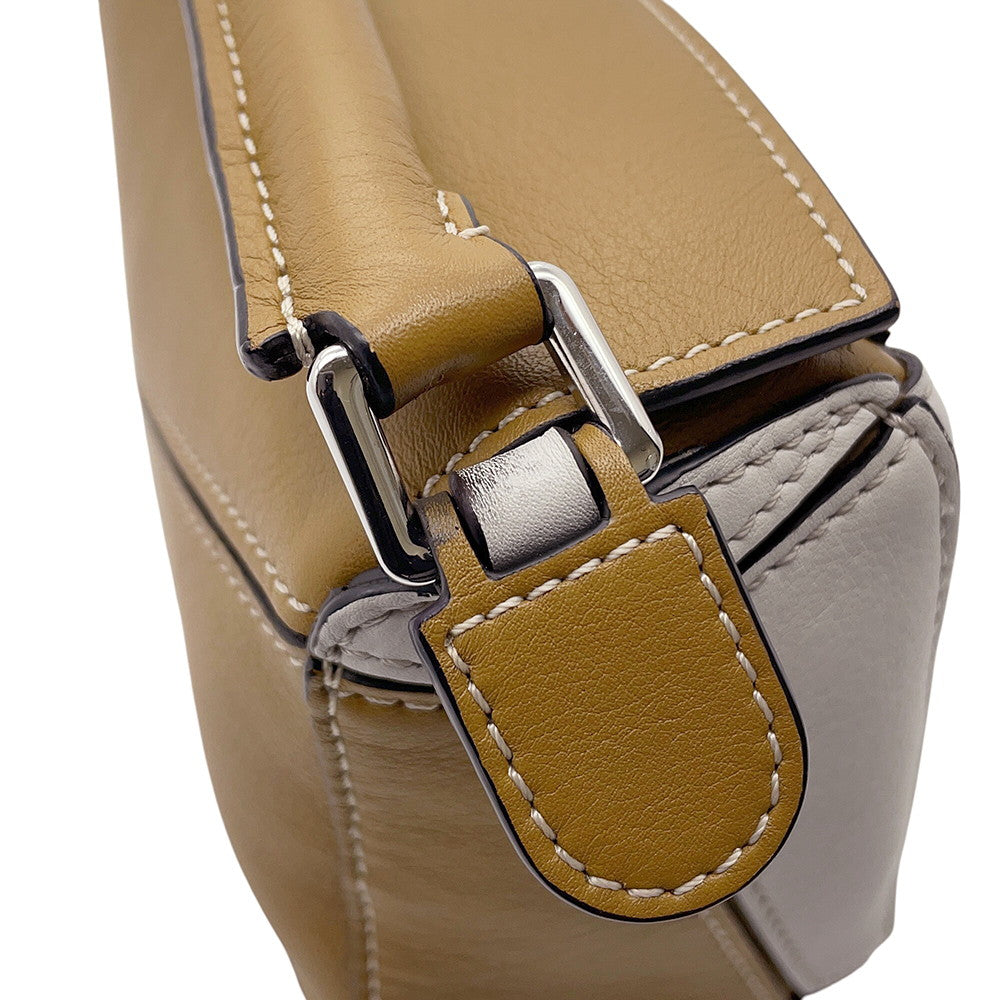 LOEWE Puzzle bag Beige/Brown/WhiteA510U95X34 Leather Size Mini