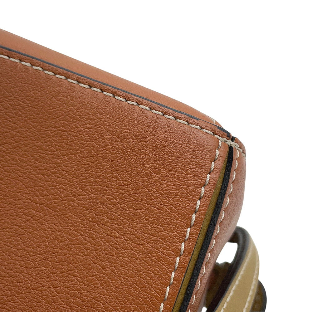 LOEWE Puzzle bag Beige/Brown/WhiteA510U95X34 Leather Size Mini