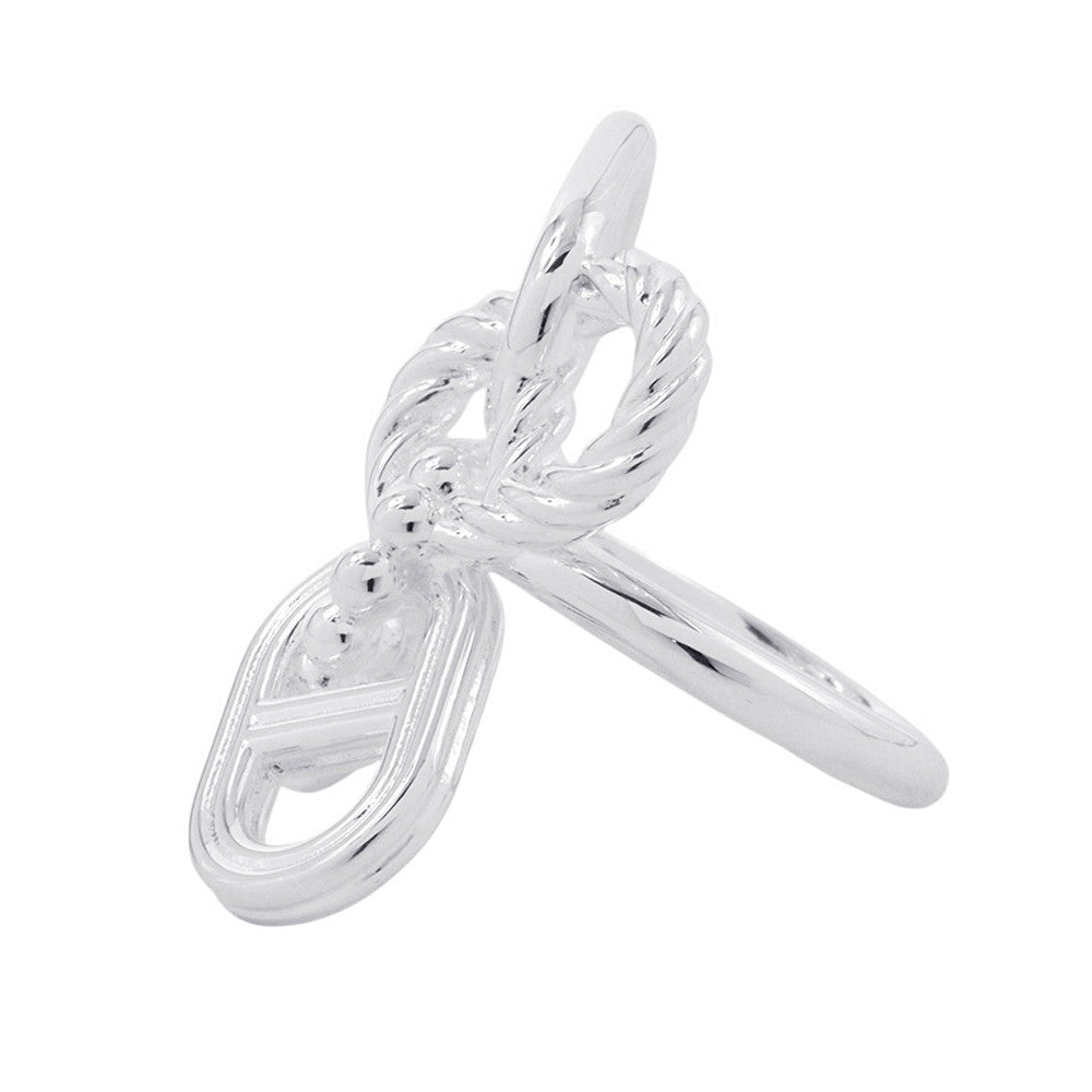 HERMES Chaine d'Ancre Area 2 Multilink Ring Size 54/#14H126631B SV925