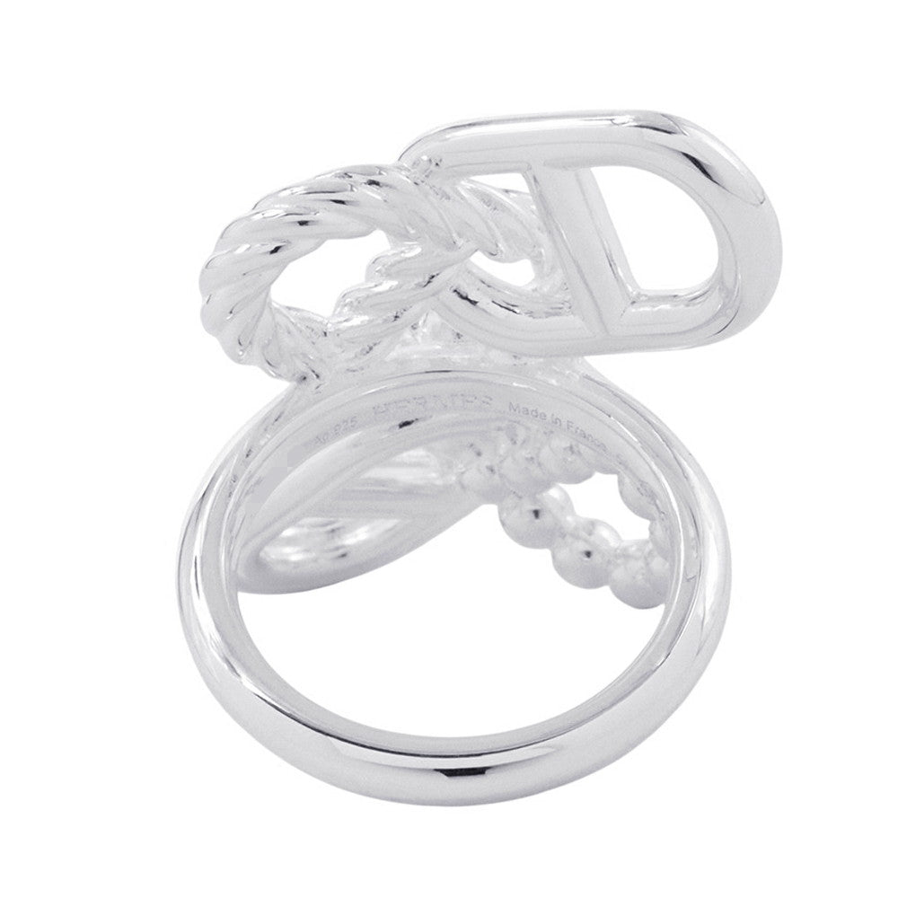 HERMES Chaine d'Ancre Area 2 Multilink Ring Size 54/#14H126631B SV925