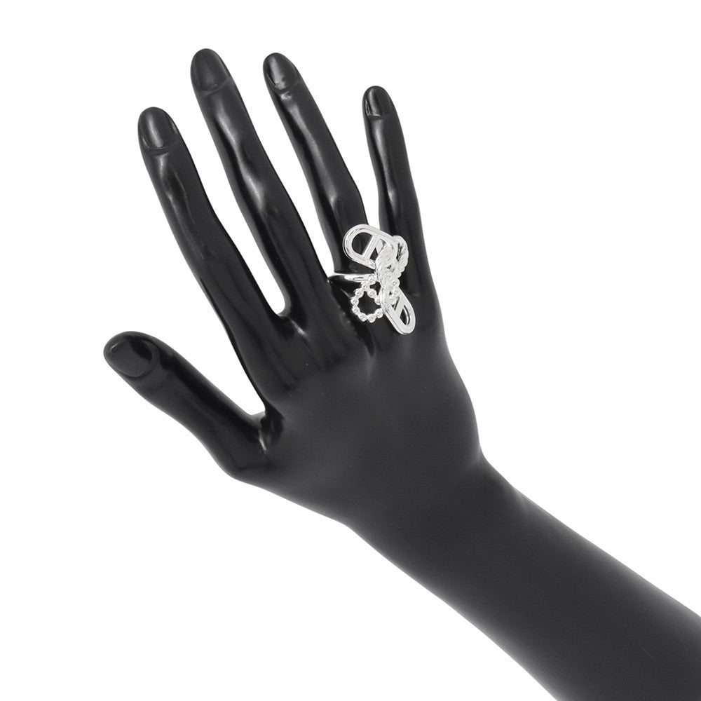 HERMES Chaine d'Ancre Area 2 Multilink Ring Size 54/#14H126631B SV925