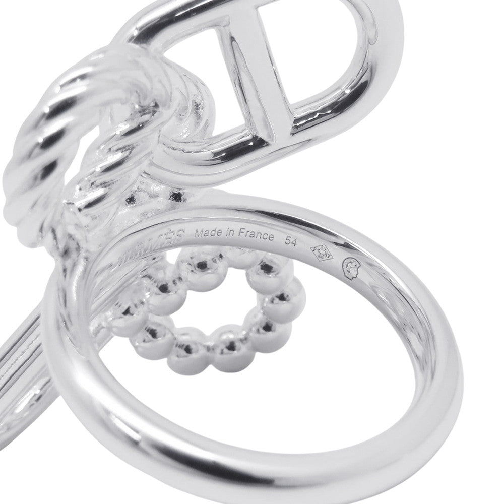 HERMES Chaine d'Ancre Area 2 Multilink Ring Size 54/#14H126631B SV925