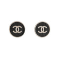 CHANEL CC Logo Earring Black Metal