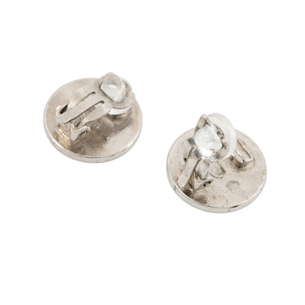 CHANEL CC Logo Earring Black Metal