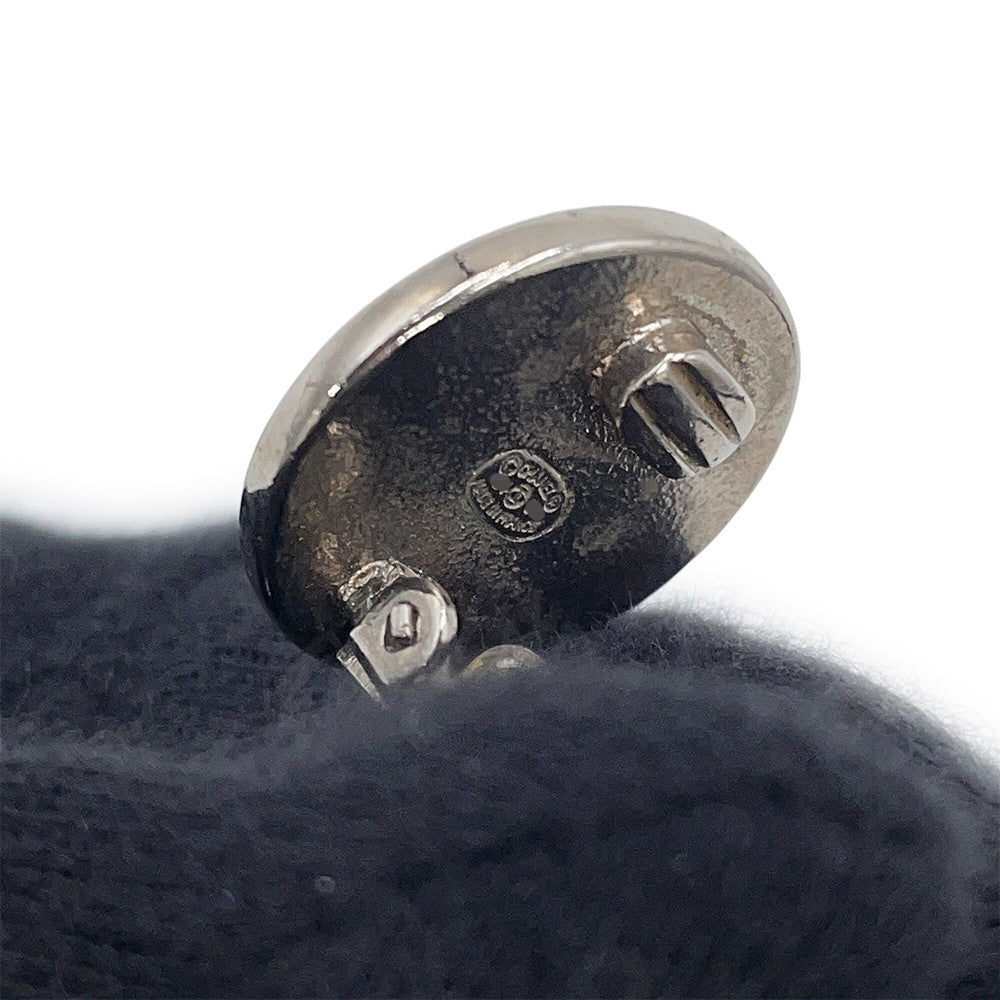CHANEL CC Logo Earring Black Metal