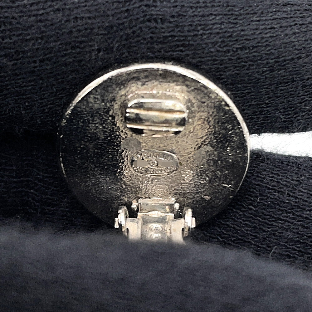 CHANEL CC Logo Earring Black Metal