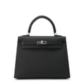 HERMES Kelly Sellier Black Epsom Size 25