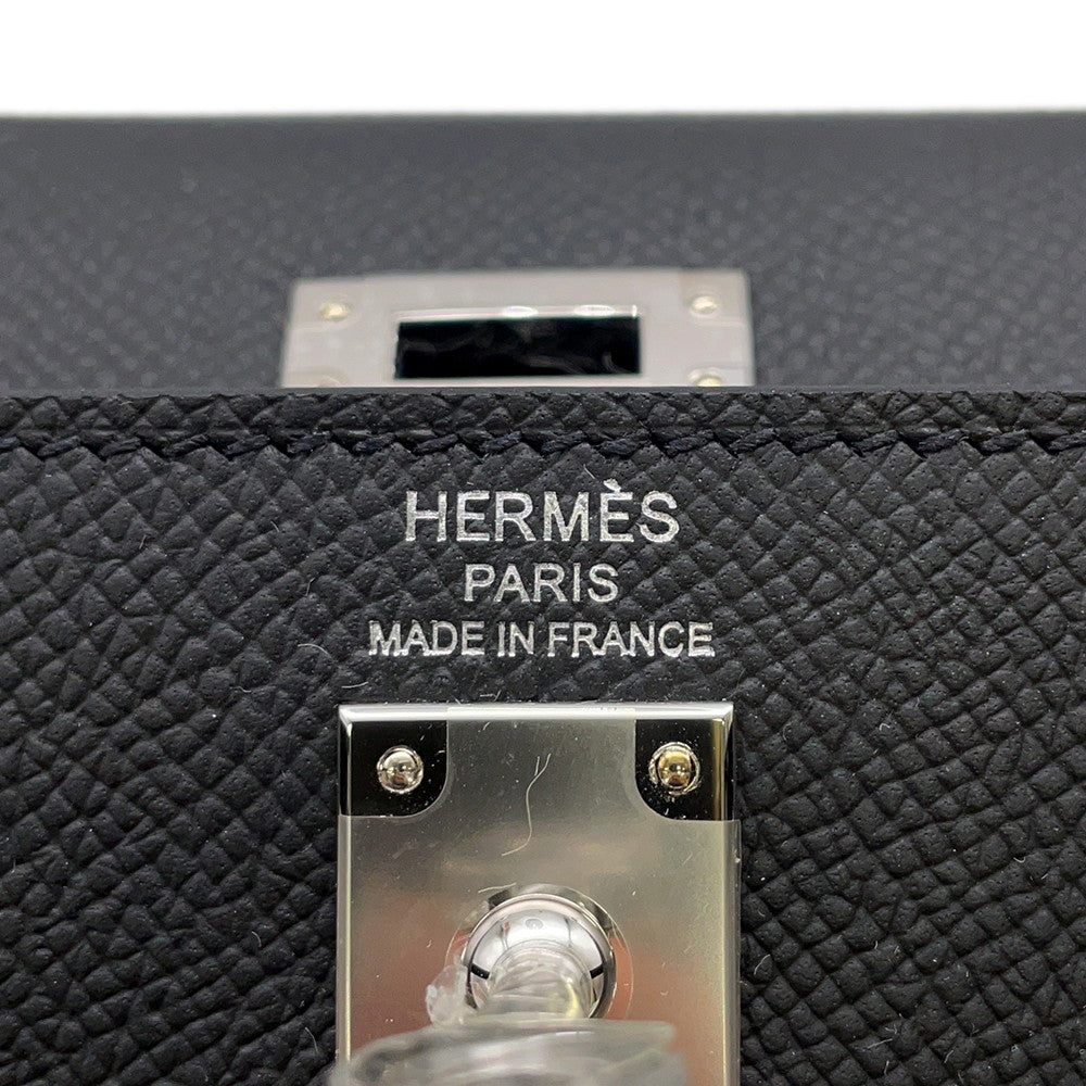 HERMES Kelly Sellier Black Epsom Size 25