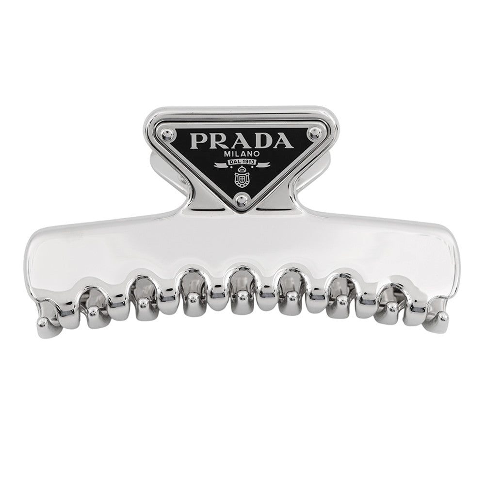 PRADA Metal Hair Clip Steel Gray1IF103_2BA6_F0276 Aluminium Enamel