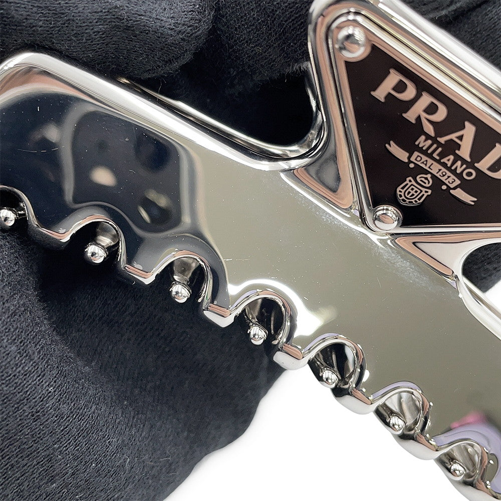PRADA Metal Hair Clip Steel Gray1IF103_2BA6_F0276 Aluminium Enamel