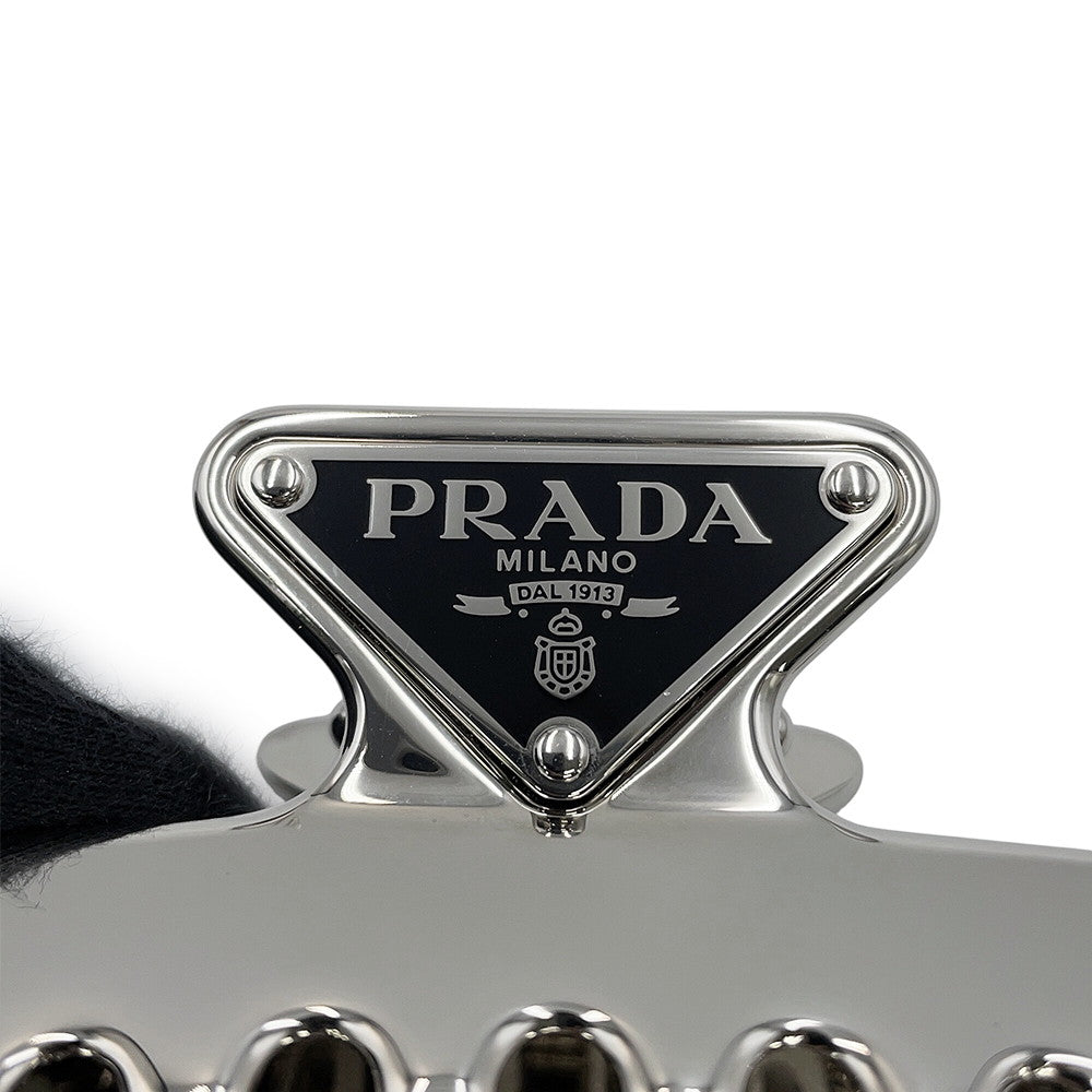 PRADA Metal Hair Clip Steel Gray1IF103_2BA6_F0276 Aluminium Enamel