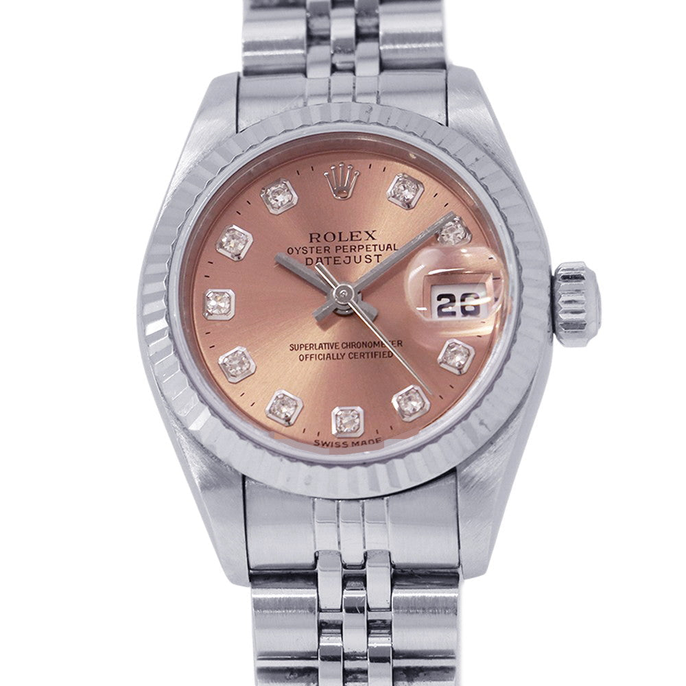 ROLEX Datejust W24mm Stainless Steel K18WG Pink Dial69174G