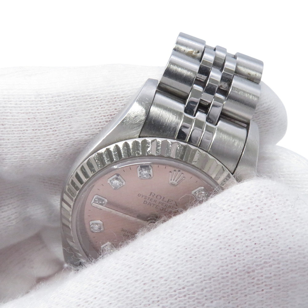 ROLEX Datejust W24mm Stainless Steel K18WG Pink Dial69174G