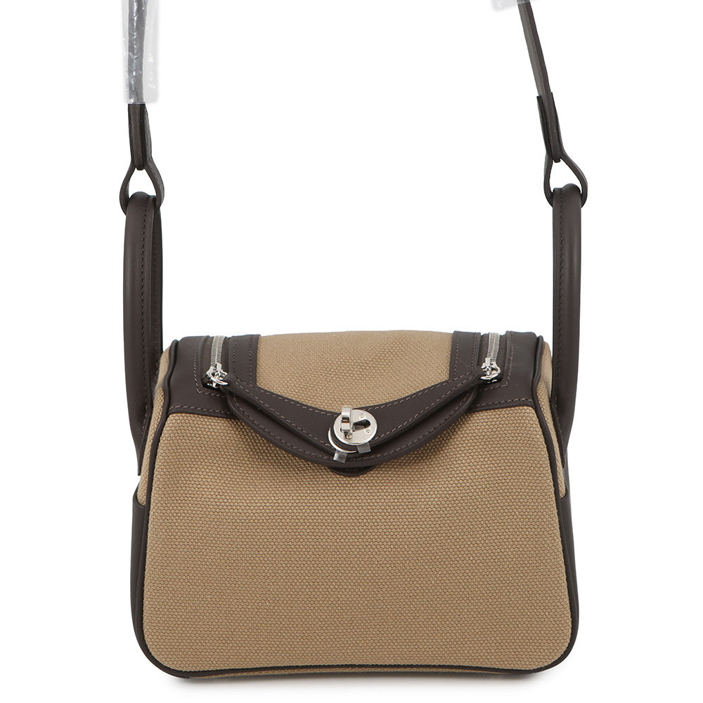 HERMES Lindy Moose/Bible Toile H Swift Leather Size Mini