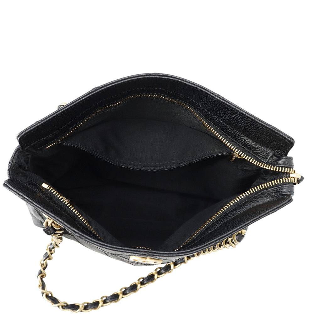 CHANEL Matelasse ChainTote Bag Black Caviar Leather